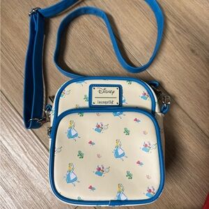 Loungefly Disney Blue and Cream Crossbody Bag